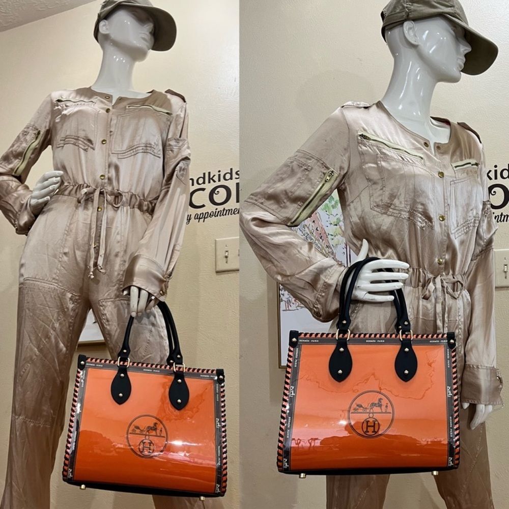 Hermes Gift Bag made into a Beautiful tote bag (by me) *NOT an Hermes Product - Picture 5 of 12